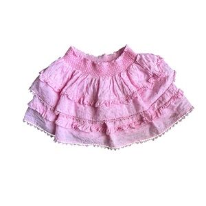 American Girl Love Shack Fancy Pink Ruffled A-Line Skirt 7/8 small